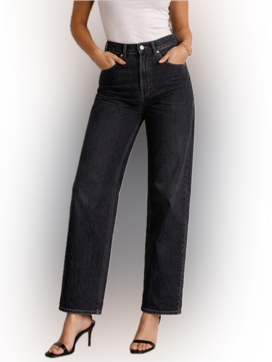 Denim Forum Denim - Aritzia Denim Forum Joni High Rise Loose Jeans Faded Black 29 Organic Cotton